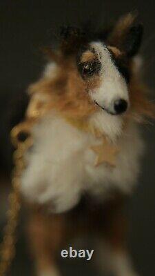 OOAK Handmade Dolls House Tricolour Border Collie Dog Canis Minor Miniatures Art