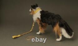 OOAK Handmade Dolls House Tricolour Border Collie Dog Canis Minor Miniatures Art