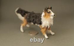 OOAK Handmade Dolls House Tricolour Border Collie Dog Canis Minor Miniatures Art