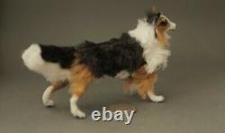 OOAK Handmade Dolls House Tricolour Border Collie Dog Canis Minor Miniatures Art