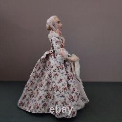 OOAK Lady Doll in 18th Century Taffeta Floral Fashion 1/12 Miniature Dollshouse