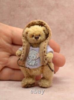 OOAK Miniature Teddy Bear Artist Crochet Handmade Jointed Toy Doll House