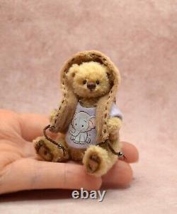 OOAK Miniature Teddy Bear Artist Crochet Handmade Jointed Toy Doll House