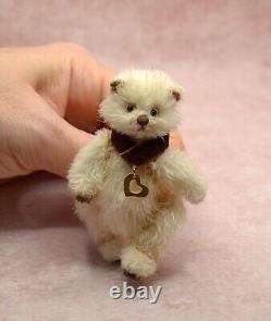 OOAK Miniature Teddy Bear Artist Crochet Handmade Jointed Toy Doll House