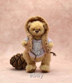 OOAK Miniature Teddy Bear Artist Crochet Handmade Jointed Toy Doll House