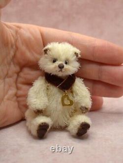 OOAK Miniature Teddy Bear Artist Crochet Handmade Jointed Toy Doll House