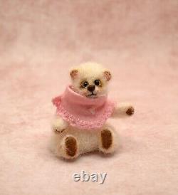 OOAK Miniature Teddy Bear Artist Crochet Handmade Jointed Toy Doll House