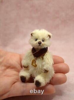 OOAK Miniature Teddy Bear Artist Crochet Handmade Jointed Toy Doll House