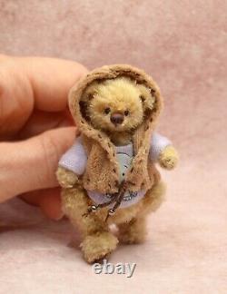 OOAK Miniature Teddy Bear Artist Crochet Handmade Jointed Toy Doll House