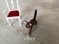 OOAK Realistic Miniature 112 bengal cat kitty dollhouse