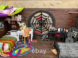 OOAK Unique 1/12 Dolls House Miniature Wednesday Enid Room Lights Diorama Addams