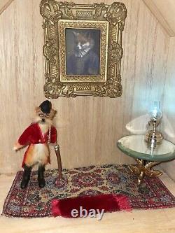 OOAK dollHouse Fox Miniature Handmade Victorian Style Fox Gothic Dolls House