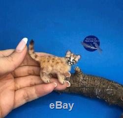 OOAK dollhouse lion cub cat 112 miniature handmade IGMA Artisan N. Naumenko