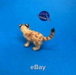 OOAK dollhouse lion cub cat 112 miniature handmade IGMA Artisan N. Naumenko