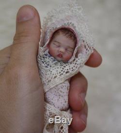 OOAK realistic artisan Polymer Clay Hand Sculpted Baby Girl Art Doll by YivArt