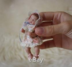 OOAK realistic artisan Polymer Clay Hand Sculpted Baby Girl Art Doll by YivArt