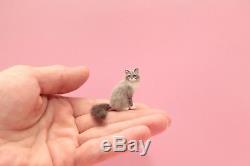 OOAK realistic dollhouse miniature Siberian cat