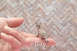 OOAK realistic dollhouse miniature hand-sculpted cat 112 scale