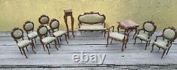 Old Vtg German French Miniature Parlor Set Neo-rococo Doll House Furniture