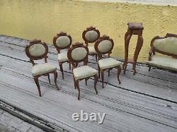 Old Vtg German French Miniature Parlor Set Neo-rococo Doll House Furniture