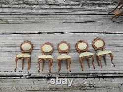 Old Vtg German French Miniature Parlor Set Neo-rococo Doll House Furniture