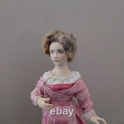 One of a Kind Lady Doll Miniature 1/12 Dollshouse in Edwadian Fashion