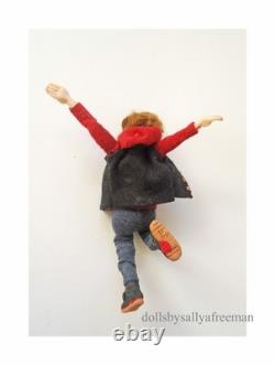Ooak dollshouse miniature poseable little boy doll in 12th scale