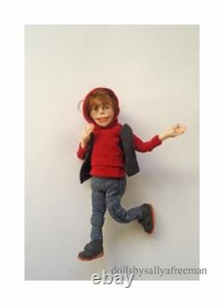 Ooak dollshouse miniature poseable little boy doll in 12th scale