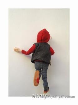 Ooak dollshouse miniature poseable little boy doll in 12th scale