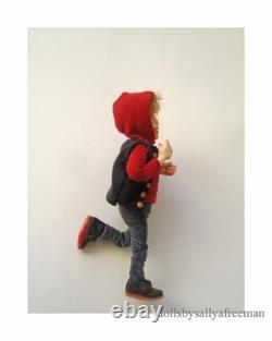 Ooak dollshouse miniature poseable little boy doll in 12th scale