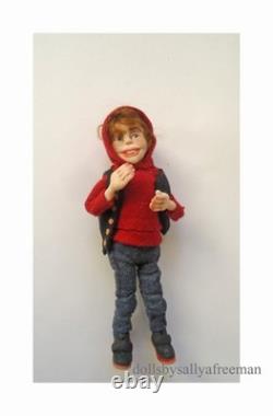 Ooak dollshouse miniature poseable little boy doll in 12th scale