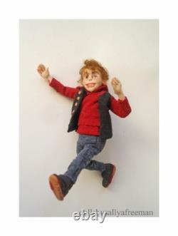 Ooak dollshouse miniature poseable little boy doll in 12th scale