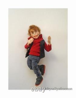 Ooak dollshouse miniature poseable little boy doll in 12th scale
