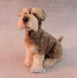 Original 1/12th Dollhouse Scale Schnauzer Dog, EBSQ Cammi's