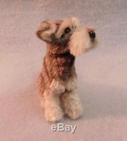 Original 1/12th Dollhouse Scale Schnauzer Dog, EBSQ Cammi's