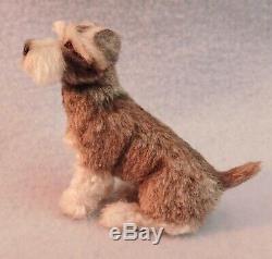 Original 1/12th Dollhouse Scale Schnauzer Dog, EBSQ Cammi's