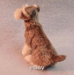 Original 1/12th Dollhouse Scale Schnauzer Dog, EBSQ Cammi's