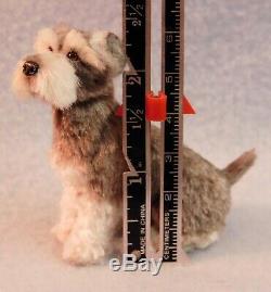 Original 1/12th Dollhouse Scale Schnauzer Dog, EBSQ Cammi's