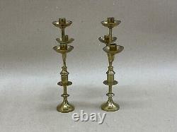 Pair Of Ecclesiastical/Church Brass Dolls House Miniature Candelabra C1900 16cm