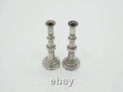 Pair of Novelty Sterling Silver Miniature Dolls House Candlesticks Vintage