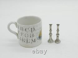 Pair of Novelty Sterling Silver Miniature Dolls House Candlesticks Vintage