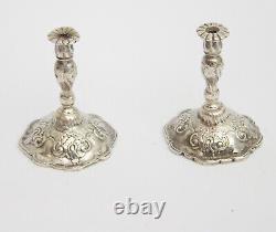 Pair of sterling solid silver miniature candlesticks go to bed 1899 dolls house