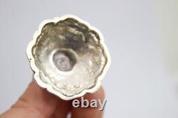 Pair of sterling solid silver miniature candlesticks go to bed 1899 dolls house