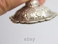Pair of sterling solid silver miniature candlesticks go to bed 1899 dolls house