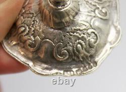 Pair of sterling solid silver miniature candlesticks go to bed 1899 dolls house