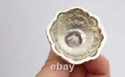 Pair of sterling solid silver miniature candlesticks go to bed 1899 dolls house
