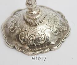 Pair of sterling solid silver miniature candlesticks go to bed 1899 dolls house