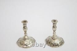 Pair of sterling solid silver miniature candlesticks go to bed 1899 dolls house