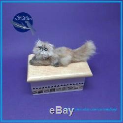 Persian Cat OOAK 112 Miniature Dollhouse Handmade Handsculpted Realistic animal