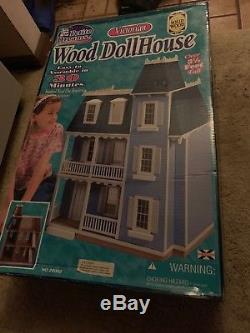 Petite Dreams Victorian Wood Dollhouse Kit 3 1/2 Feet TALL 7 Rooms #20002 NIB